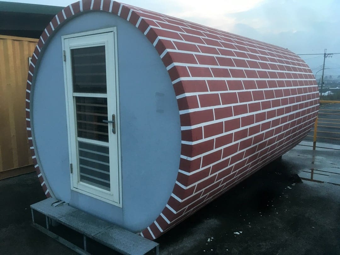 The strange rooftop brick tube