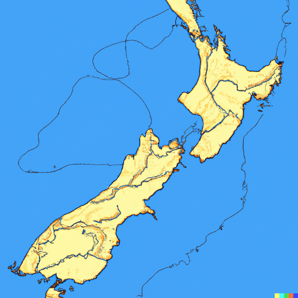 An accurate topographical map of New Zealand